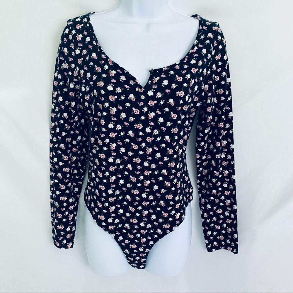 Pink Victoria’s Secret Floral Bodysuit Size Medium